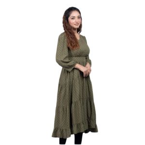Ethnic Kurta Rifle Green Printed