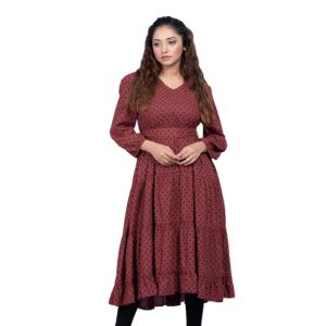 Ethnic Kurta Chocolate Truffle Print
