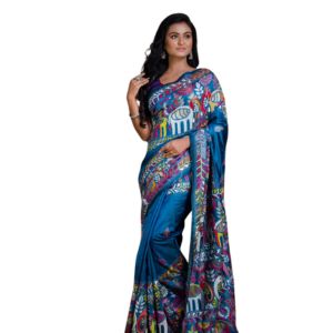 Kantha Saree Bright Blue